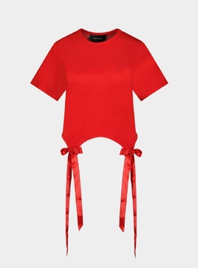 SIMONE ROCHA/西蒙娜·罗莎 蝴蝶结尾巴 T 恤 - 合成纤维  短袖