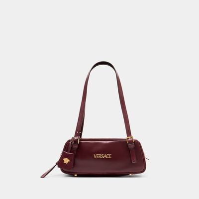范思哲 Versace 羊皮单肩包 - 皮质 - 酒红色