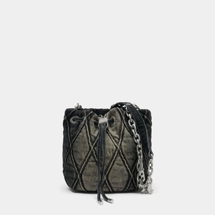 DIESEL Charm-D 小号单肩包- 棉质 - 黑色