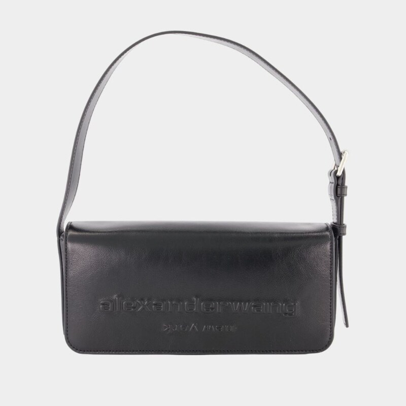 亚历山大王 Alexander Wang Punch翻盖单肩包-皮质-黑色