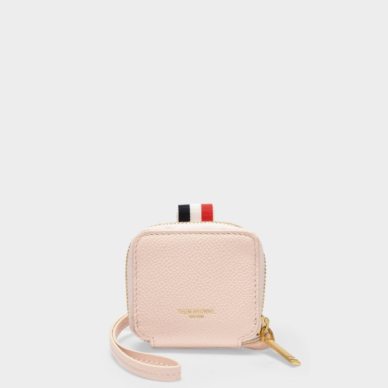 Thom Browne Zippered Coin Purse粉色皮质拉链零钱包