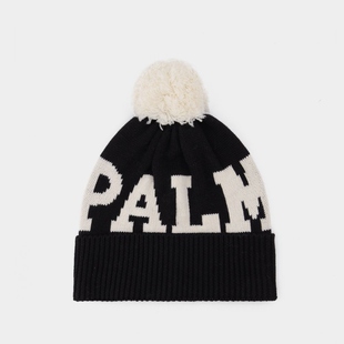 Pompon Palm Angels Logo 拼色Logo棉质帽子 Beanie
