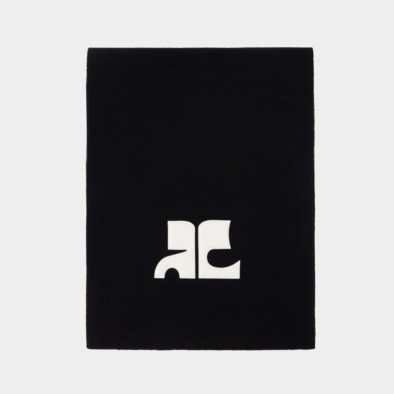 活希源 Courreges Ac Merino围巾-羊毛-黑色