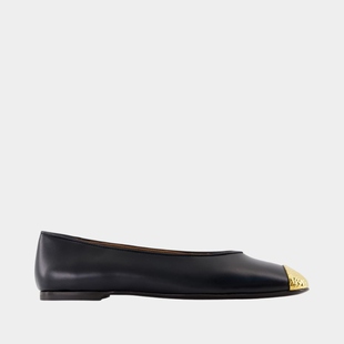 皮质 Giuseppe 黑色 Ballerinas Amanda Zanotti Punta