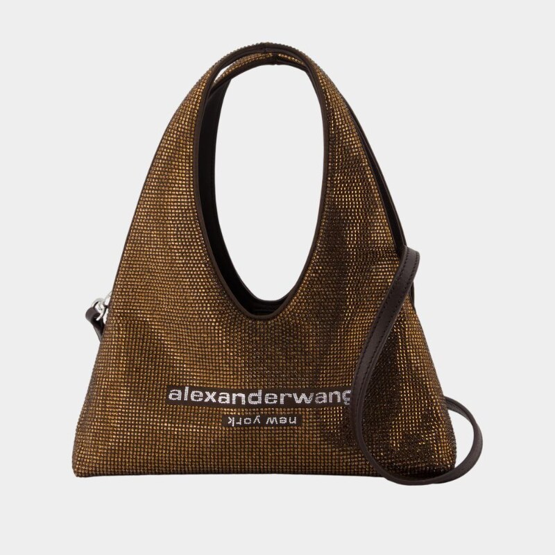 亚历山大王 Alexander Wang Pike迷你流浪包包-合成材质-棕色