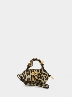 Ganni Bou Nano 斜挎包 皮质 豹纹
