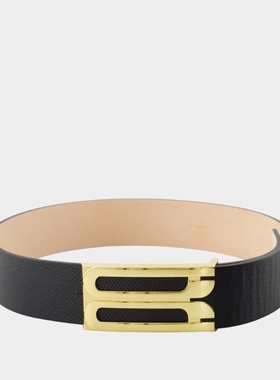 Victoria Beckham Jumbo 腰带  皮质黑色配饰