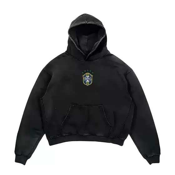 European and American Street Fashion New Autumn and Winter Trendy Brand Printed Long-Sleeve Hooded Casual Sports Sweatshirt Set Versatile Jacket
