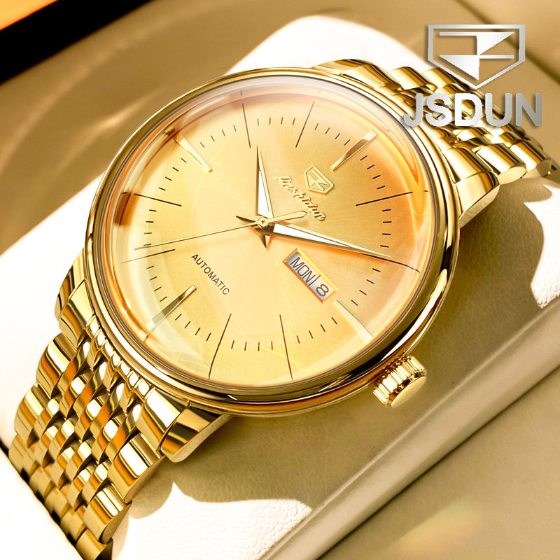 瑞士认证正品牌手表男士机械表全自动名式新款防水十大18K黄金色
