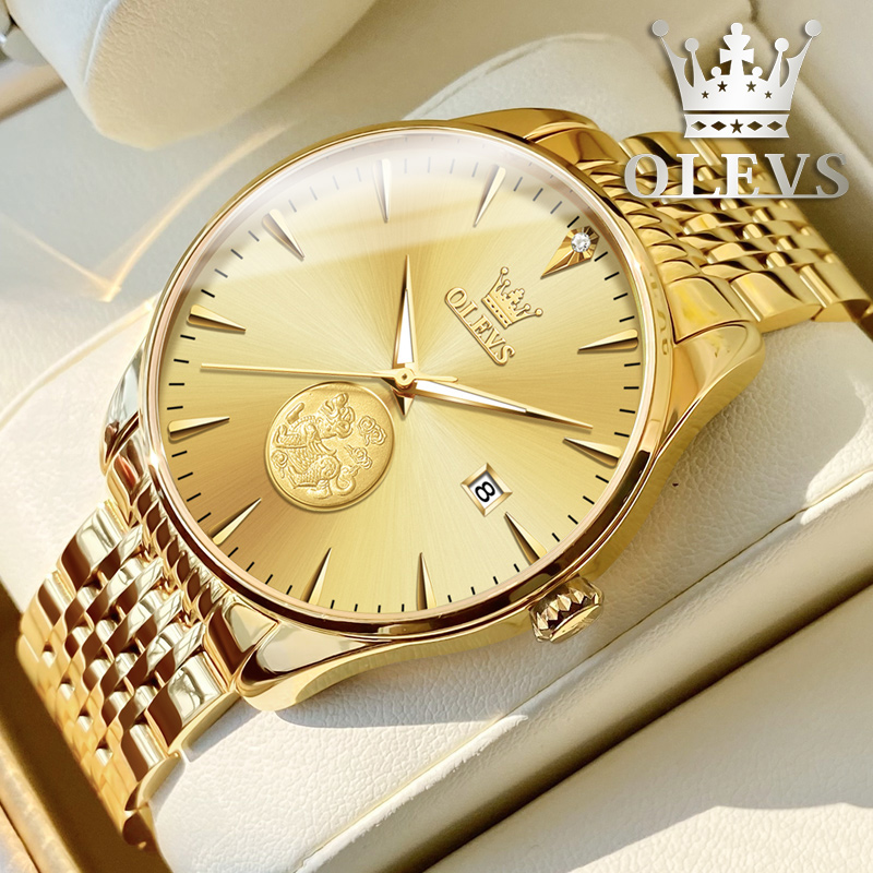 瑞士认证正品牌手表男中老年送爸爸18K黄金色名式全自动机械十大