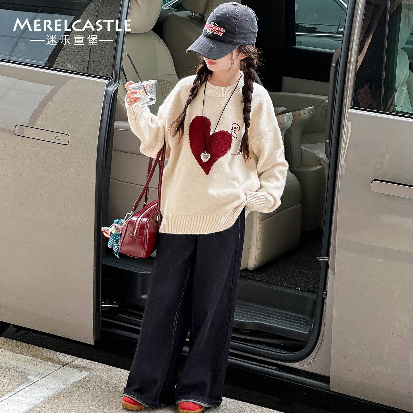 女童加厚毛衣秋冬款2025新款女孩上衣大童初中生冬季超好看针织衫