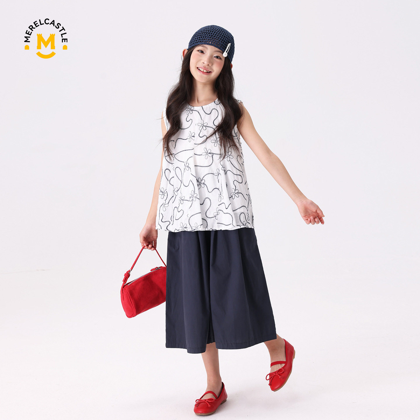 夏季女童人棉森系无袖两件套