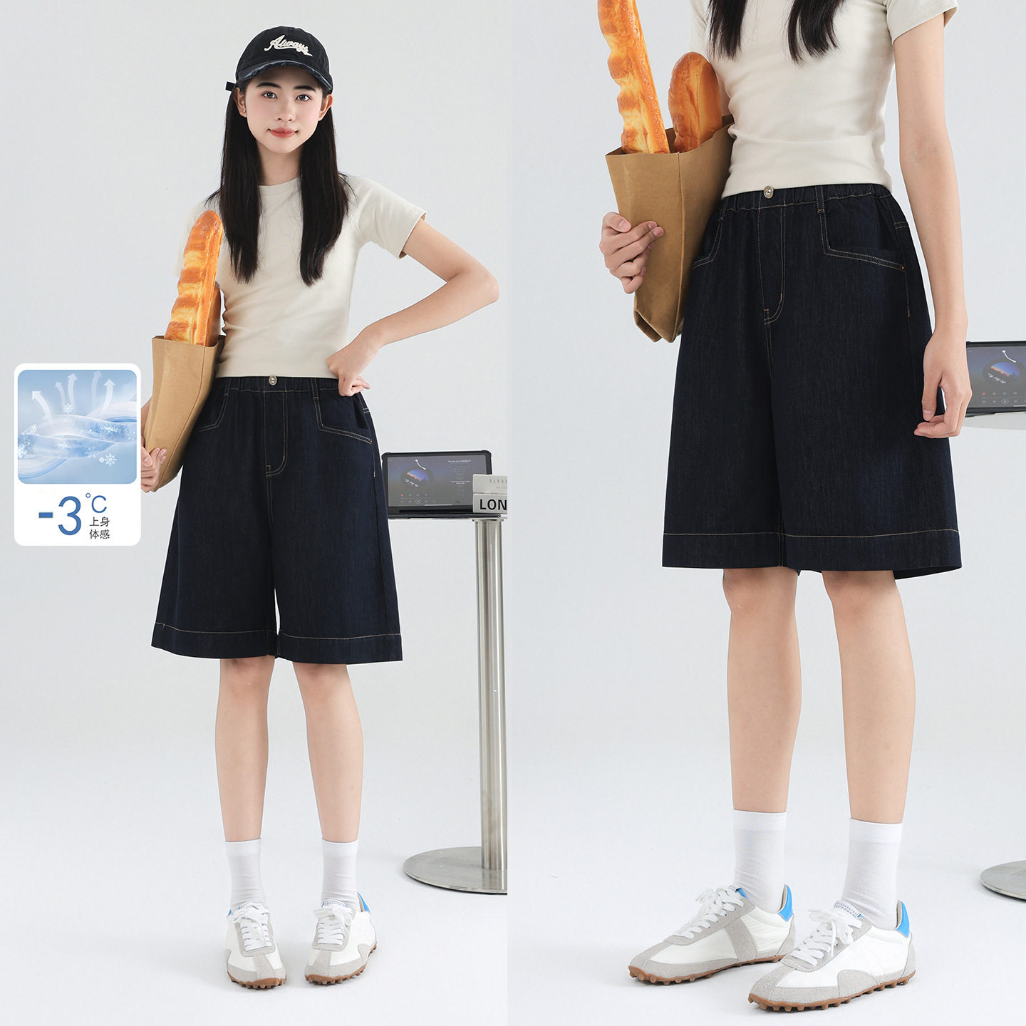 2026夏季女大童短裤牛仔外穿新款宽松休闲五分裤初中学生儿童裤子