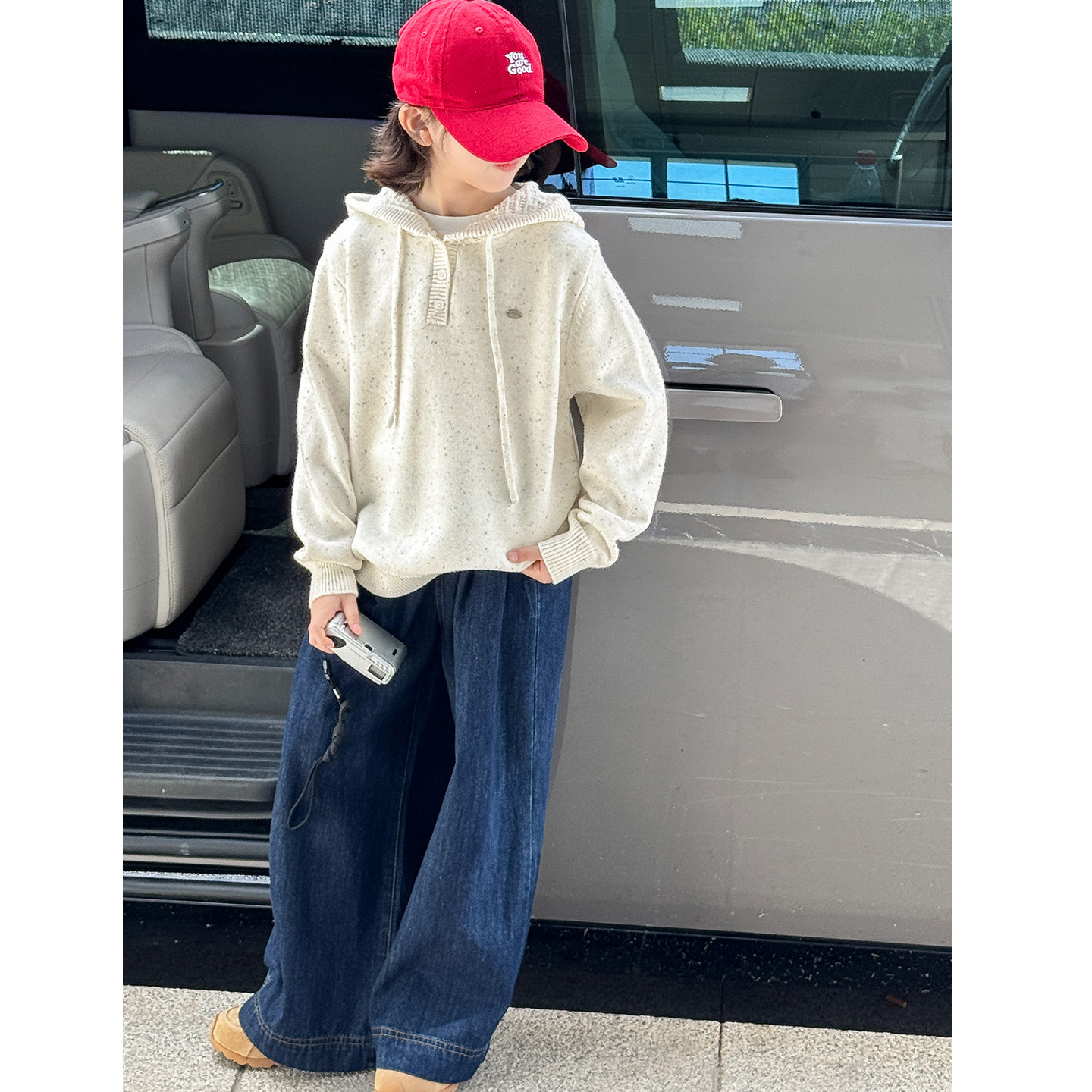 女童保暖毛衣秋冬新款连帽上衣