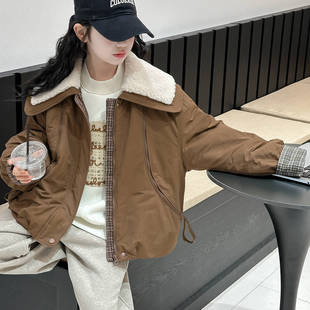 2025新款女童加绒加厚外套冬季女孩棉服冬装大童保暖时尚休闲棉衣