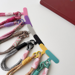 尼龙国风手感编织短绳结实耐用腕带手绳高级感挂手短链防丢失固定卡片垫片户外挂件双扣便携水杯包包连接短链