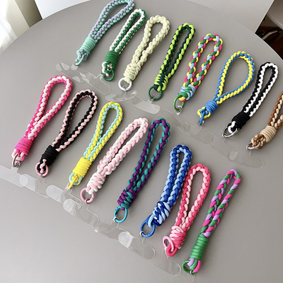 手机挂绳短款结实耐用腕带短绳高级感透明固定卡片垫片防丢失加粗挂手户外挂件三股撞色单扣儿童水杯手提短链