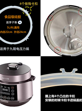 适用九阳电压力锅密封圈Y-50C19/60C20垫圈5L6L硅胶皮圈通用配件