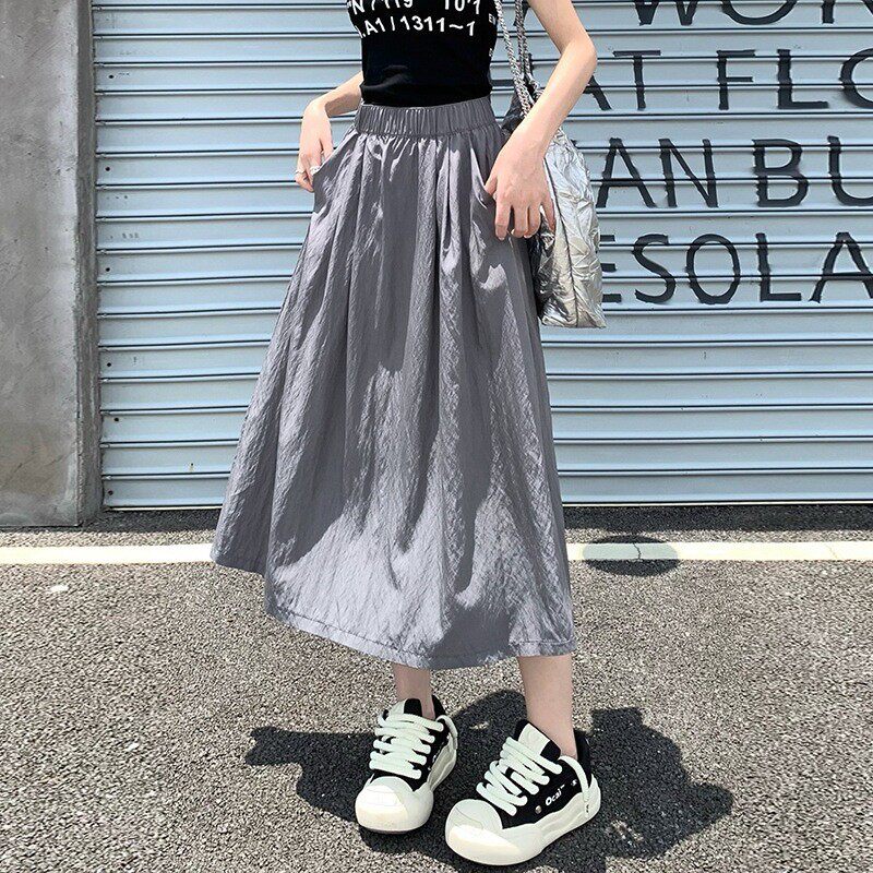 夏季薄款显瘦高腰百褶山本裙