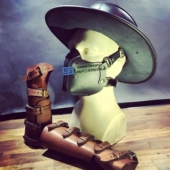 AOS 型图纸骑手口罩纸樣 diy蒸汽朋克面罩cosplay手工皮具版