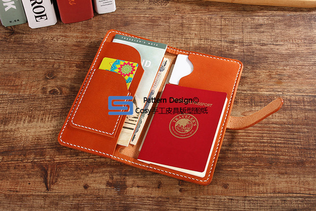 皮具版型 手工皮革 图纸样 DIY手工版型 护照夹卡包 版型 LWP-31