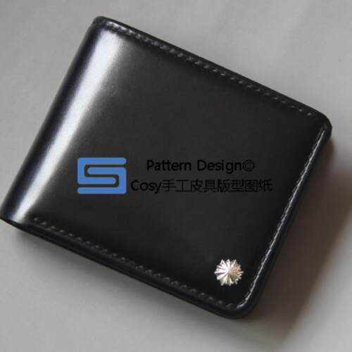 植鞣革钱包 图纸 版型 DIY 手工皮具 goros经典 短夹纸样  SWP-07