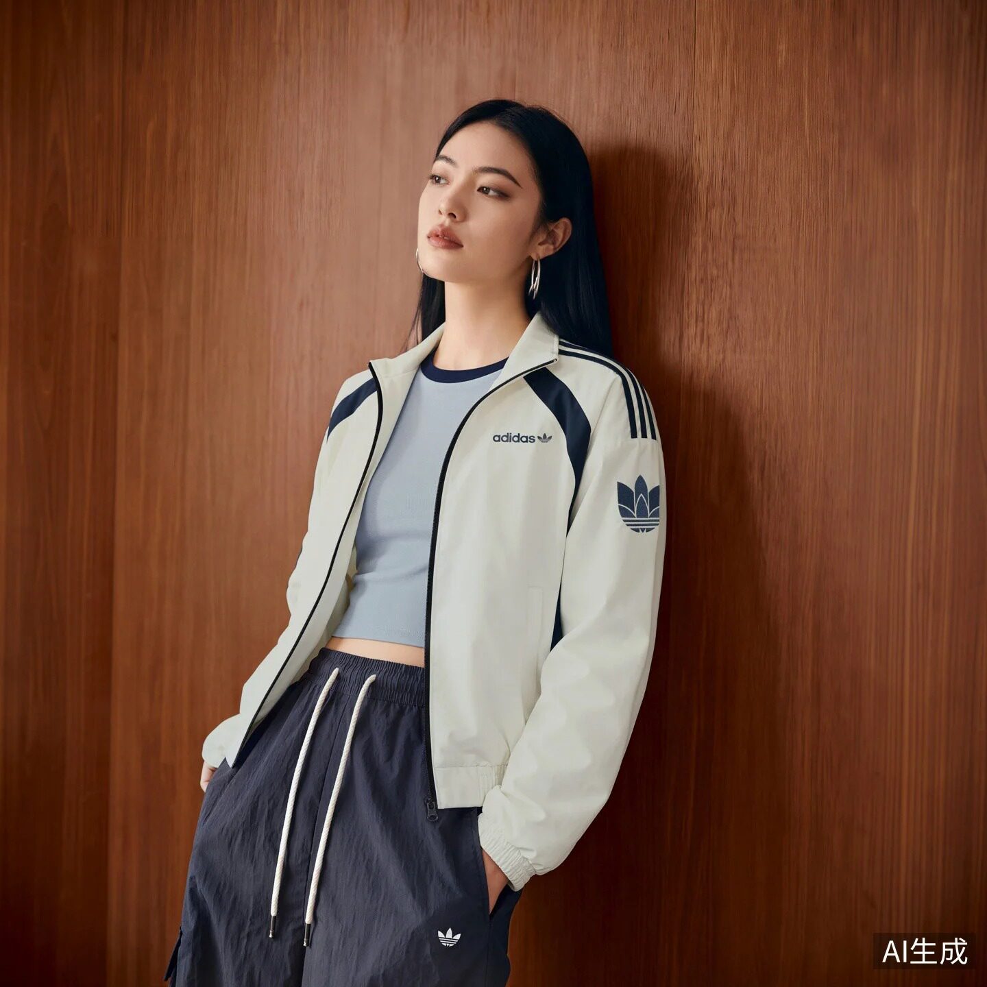 正品Adidas阿迪达斯三叶草男女款冬款休闲立领棉服立领棉袄面包服