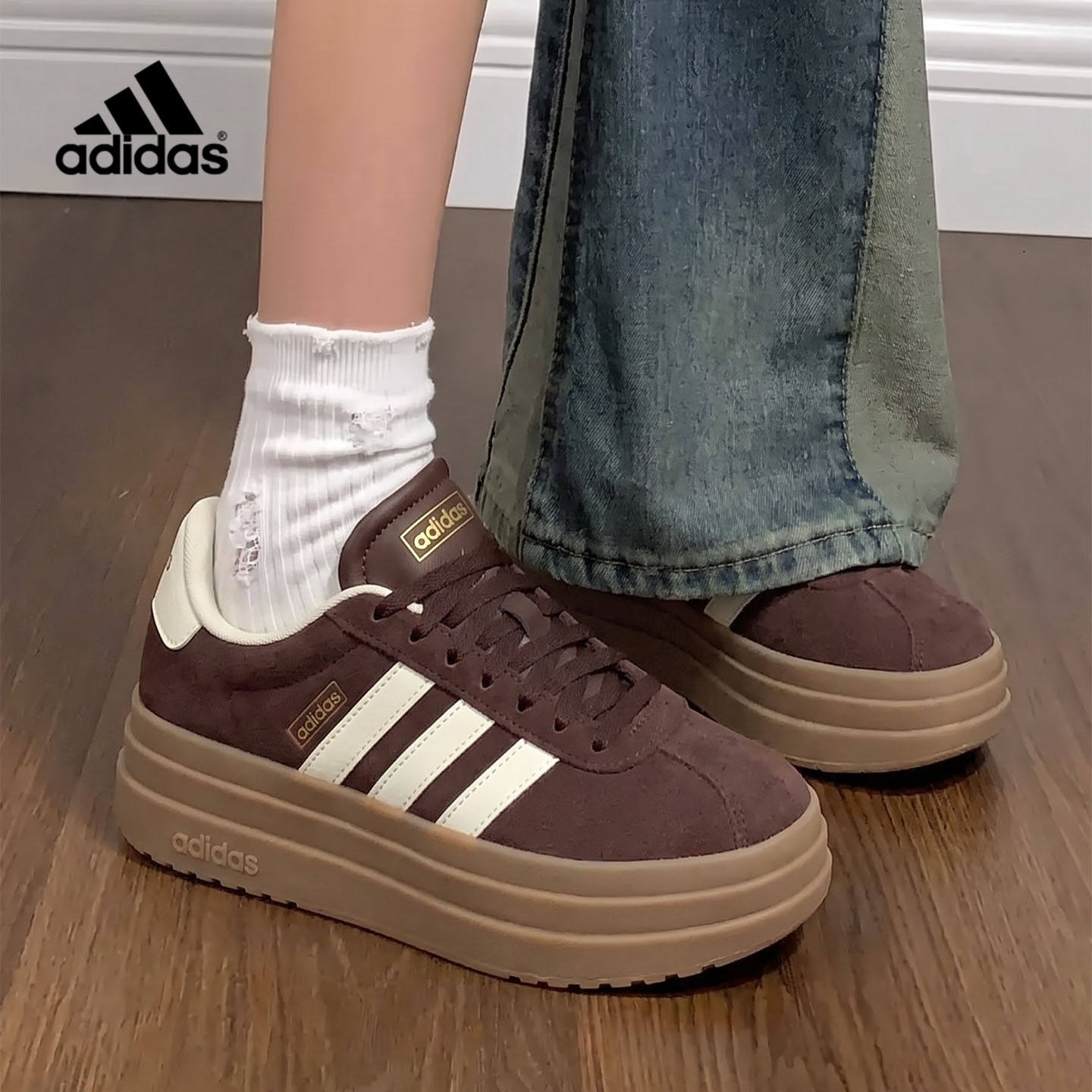 【秋冬爆款】Adidas厚底增高板鞋