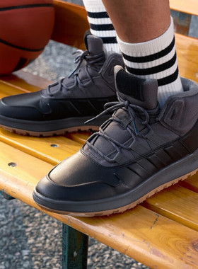 Adidas阿迪达斯男鞋Fusion Boosts加绒保暖中帮运动休闲鞋 EE9706