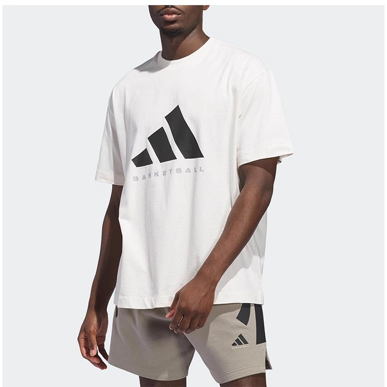 Adidas/阿迪达斯正品2025夏季款男休闲宽松篮球运动短袖JX5574 - 实物图