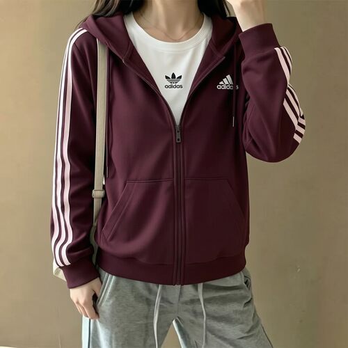 正品Adidas阿迪达斯外套女款2026秋季新款经典三条纹运动休闲上衣