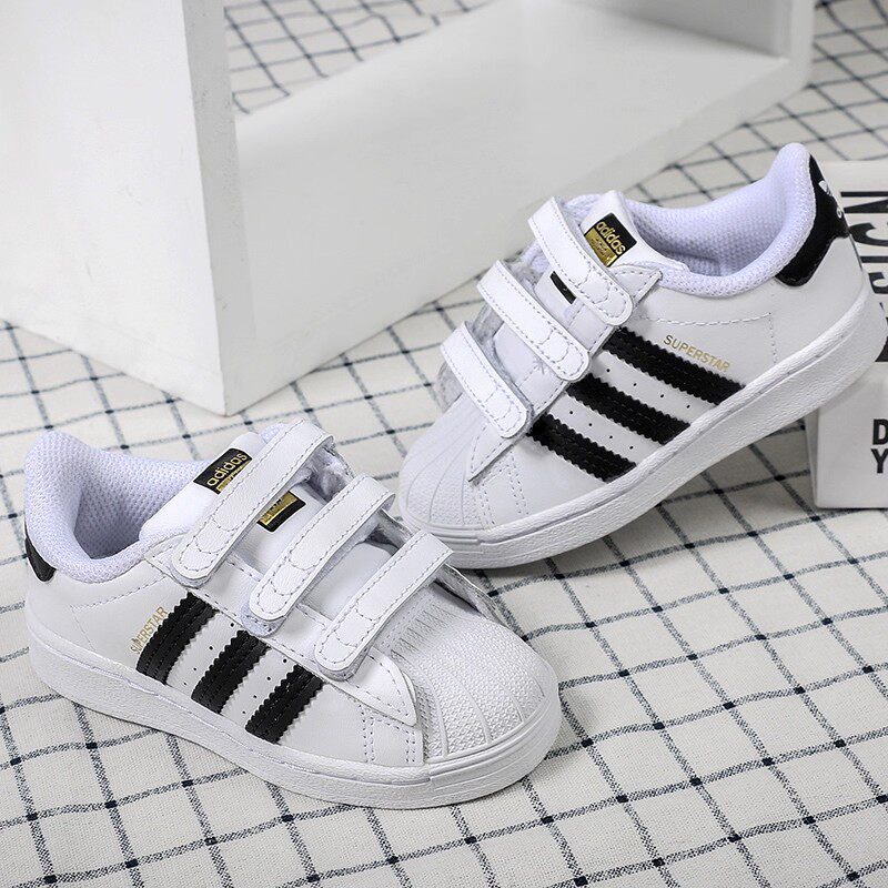 阿迪达斯三叶草婴童鞋贝壳头宝宝休闲魔术扣学步一脚蹬包邮EF4842