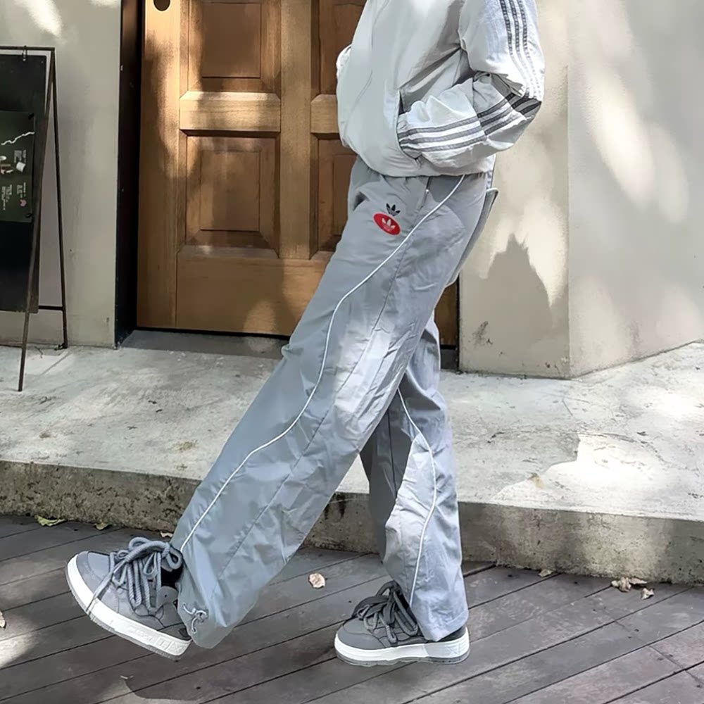 adidas阿迪达斯三叶草男女梭织长裤透气运动时尚潮流直筒裤JM8040
