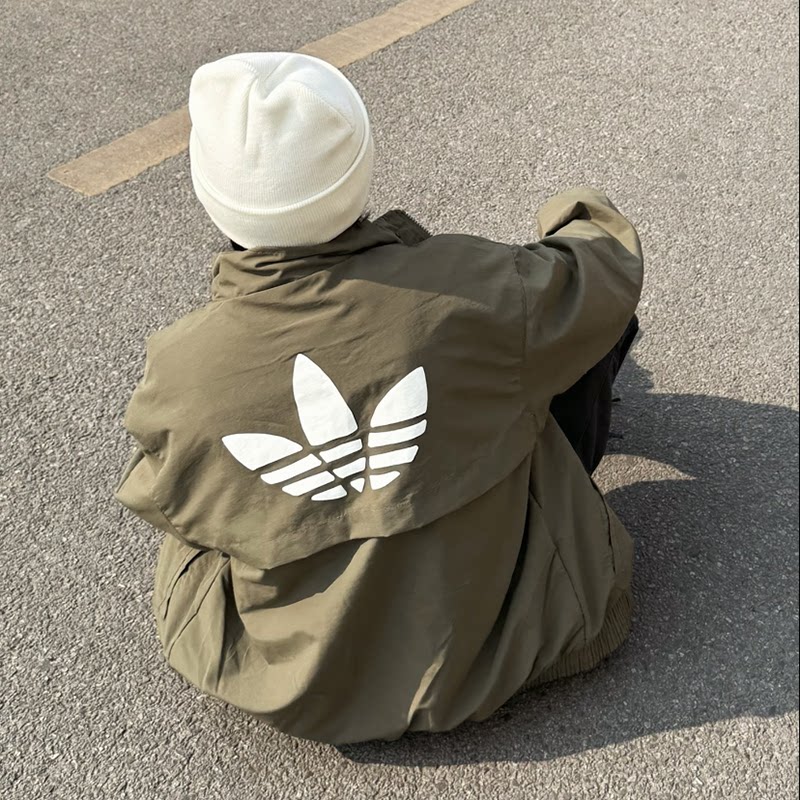 adidas三叶草男款防风运动外套