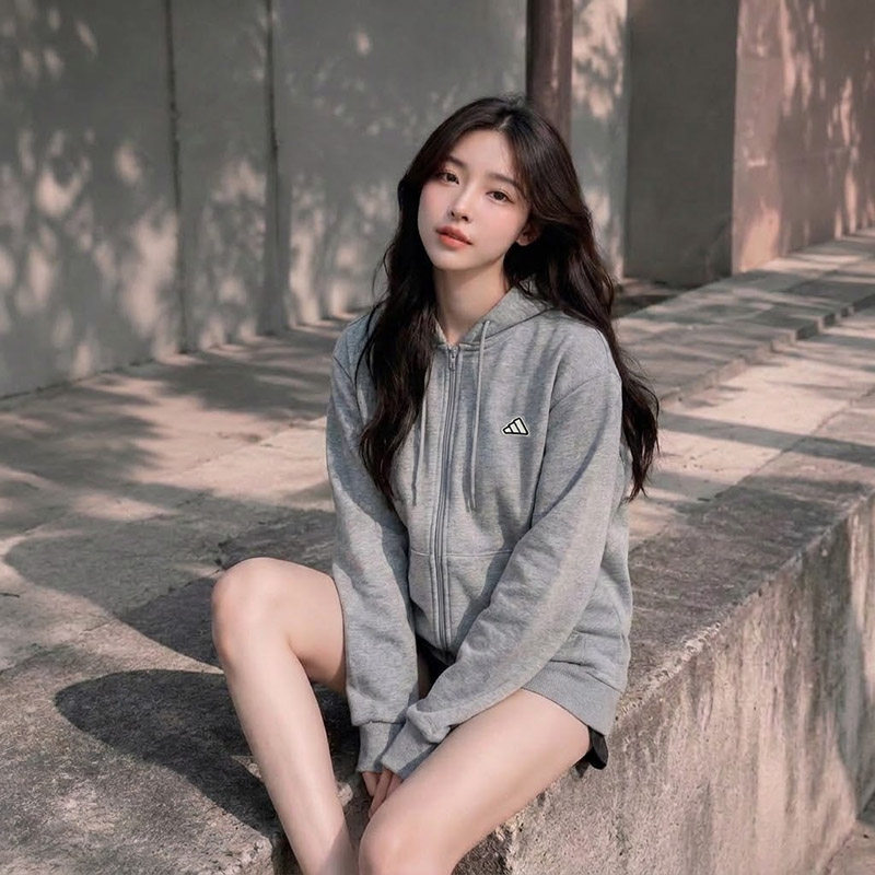 Adidas阿迪达斯正品灰色外套男女2026秋季新款休闲宽松连帽衫上衣