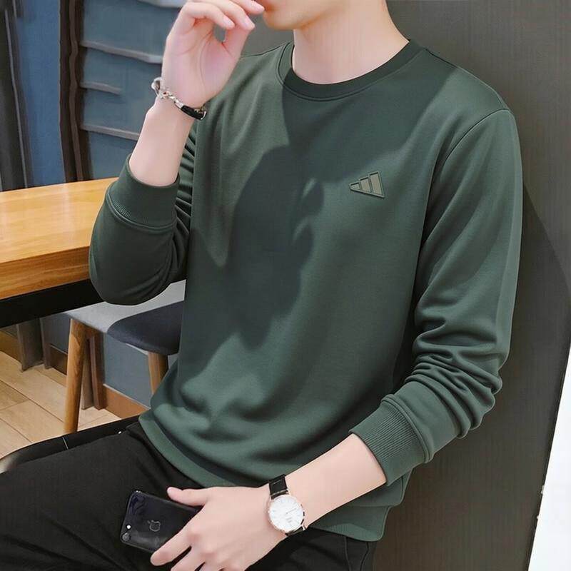 阿迪达斯卫衣男秋季复古防风针织打底衫男士休闲运动纯棉绿色上衣