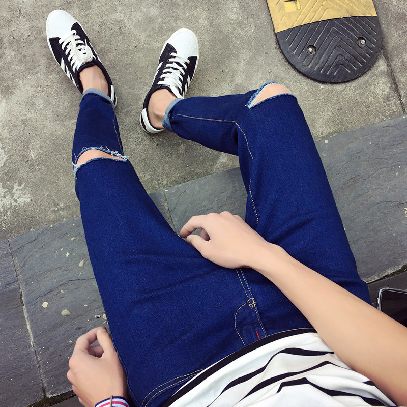 Jeans pour adolescent pieds Slim pour été - Ref 1468334 Image 1