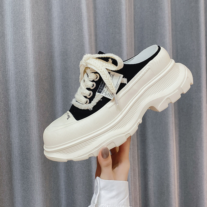 2025新款女厚底棋盘格老爹拖