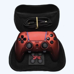 PS5EDGE改装金属红黑哑光外观 双TMR摇杆模块 全微动按键定制手柄