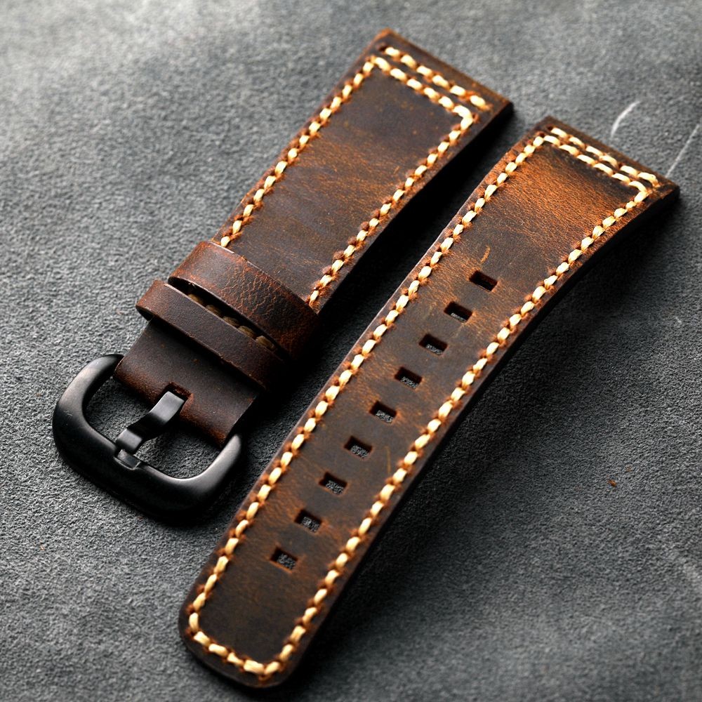加厚头层牛皮28mm表带