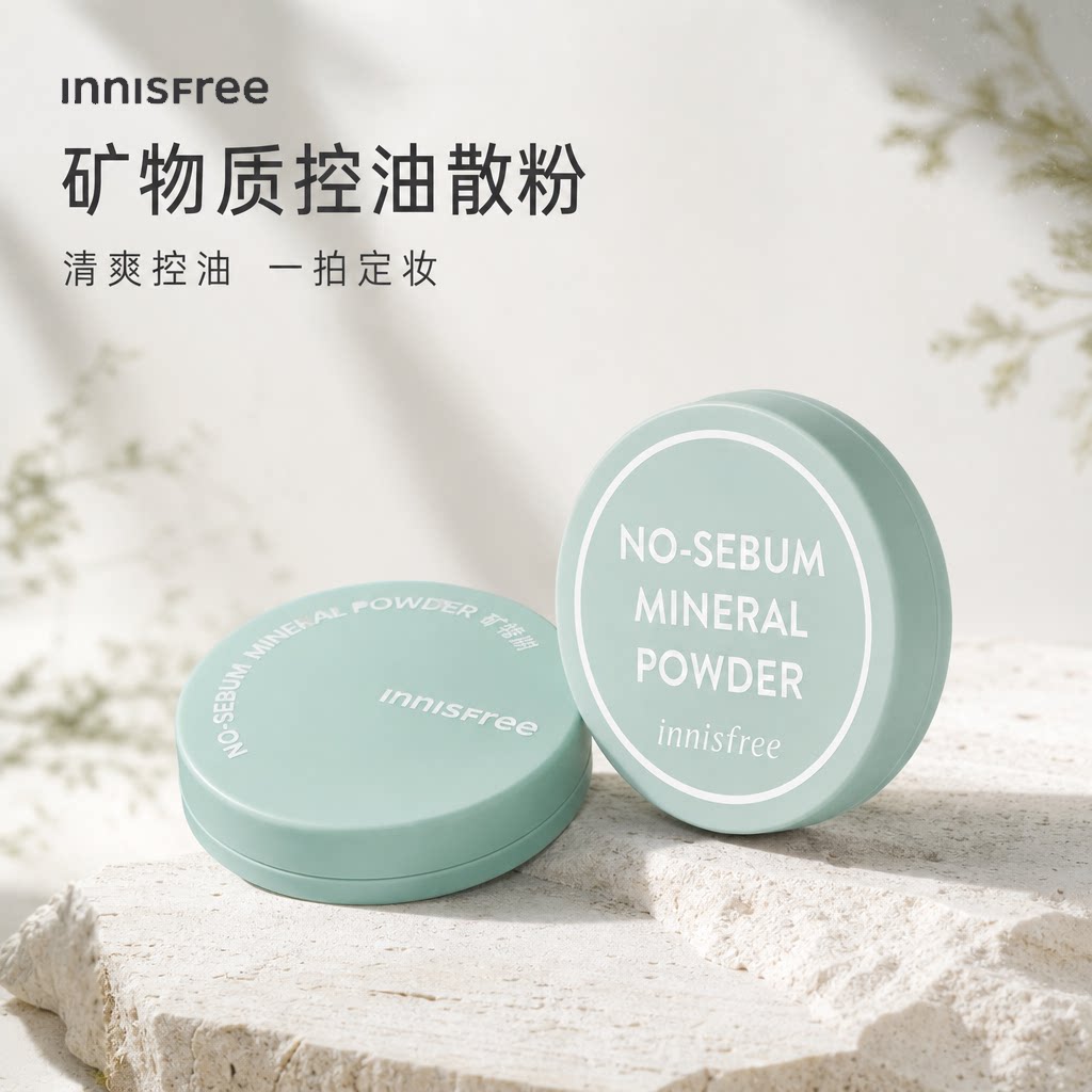 正品韩国悦诗风吟薄荷散粉5g 矿物质控油蜜粉饼持久遮瑕定妆粉女