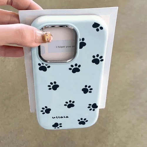 满屏狗狗爪印适用苹果/华为/荣耀/oppo/vivo小米红米手机壳卡通软