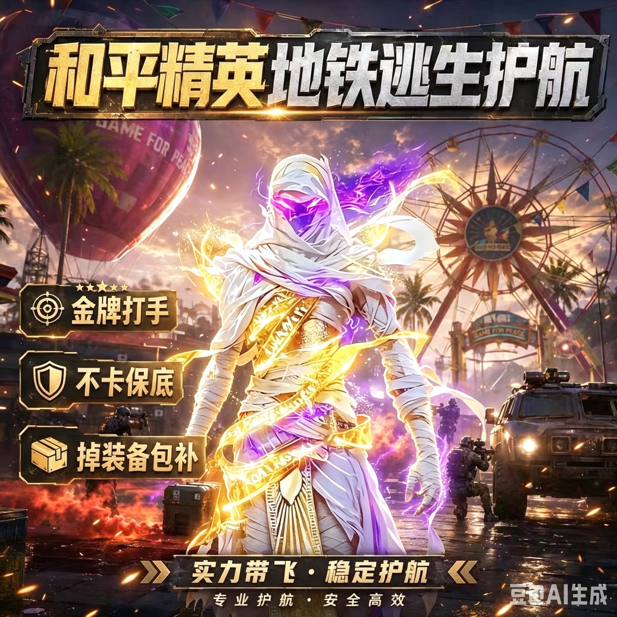 和平地铁逃生护航俱乐部/下单就送金枪/七级套/苏尔南/吃鸡陪练图片