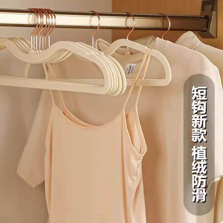【下单立减50】短颈植绒衣架防滑无痕家用省空间卧室加粗加厚挂钩