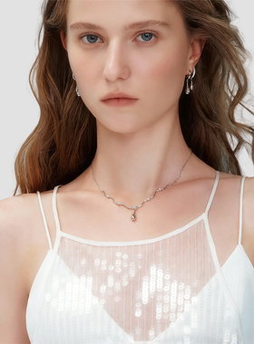 LOVEIXCC水滴锆石项链女款2025新款春夏锁骨链配饰
