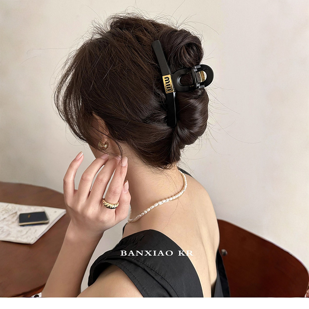 min优雅法式鲨鱼夹网红发夹头饰