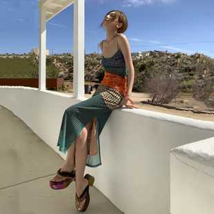 温柔风超仙吊带洋装 女夏三亚海边度假拍照沙滩裙 桔梗法式 很仙