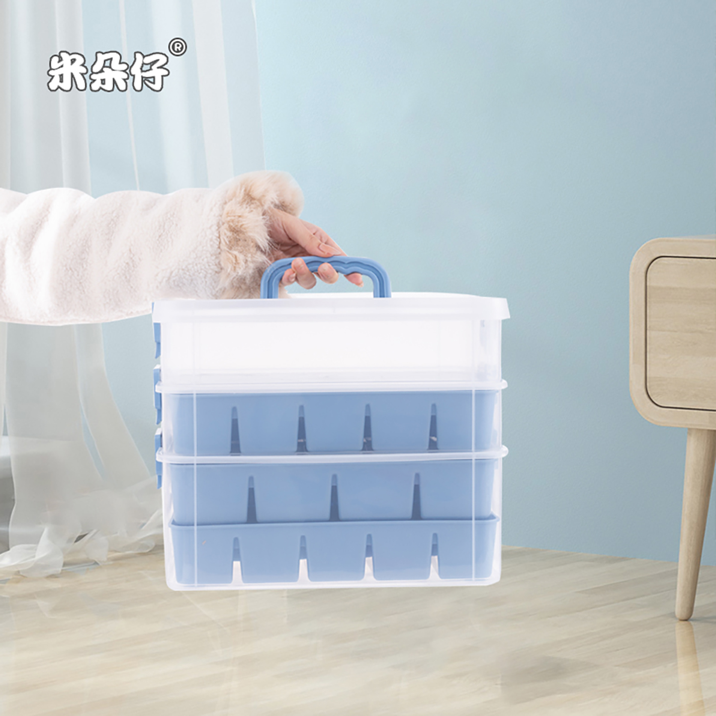 便携积木颗粒儿童玩具分类收纳箱