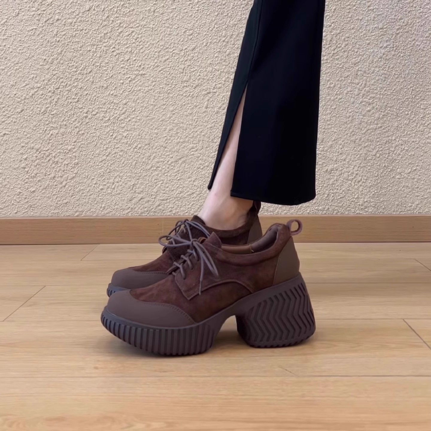 高品质深口单鞋女厚底圆头小皮鞋