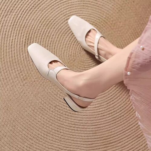 高品质包头凉鞋女浅口后空单鞋